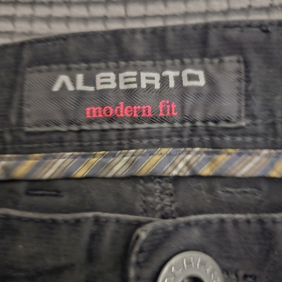 Alberto Jeans Mens 38x34 Black Stone - 1 Surprise Modern Fit Dark Denim Jeans - Picture 4 of 12